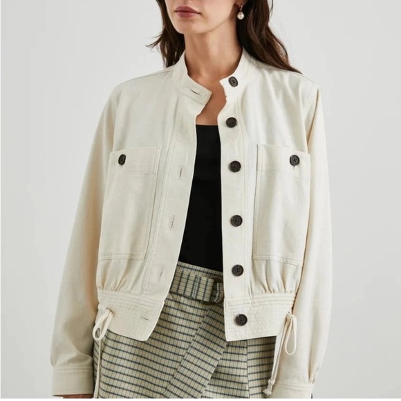 Rails Alma Cotton Blend Jacket in Stone White - Picture 10 of 16